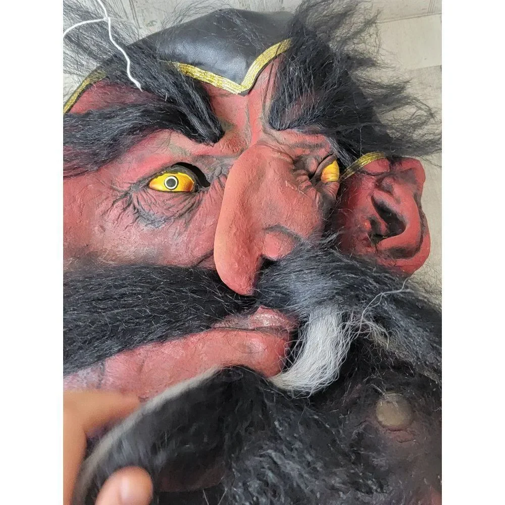 Mario chiodo studios 2004 devil mask rubber red face hair Halloween costume scar